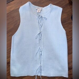 Light Blue Sleeveless Knit Top